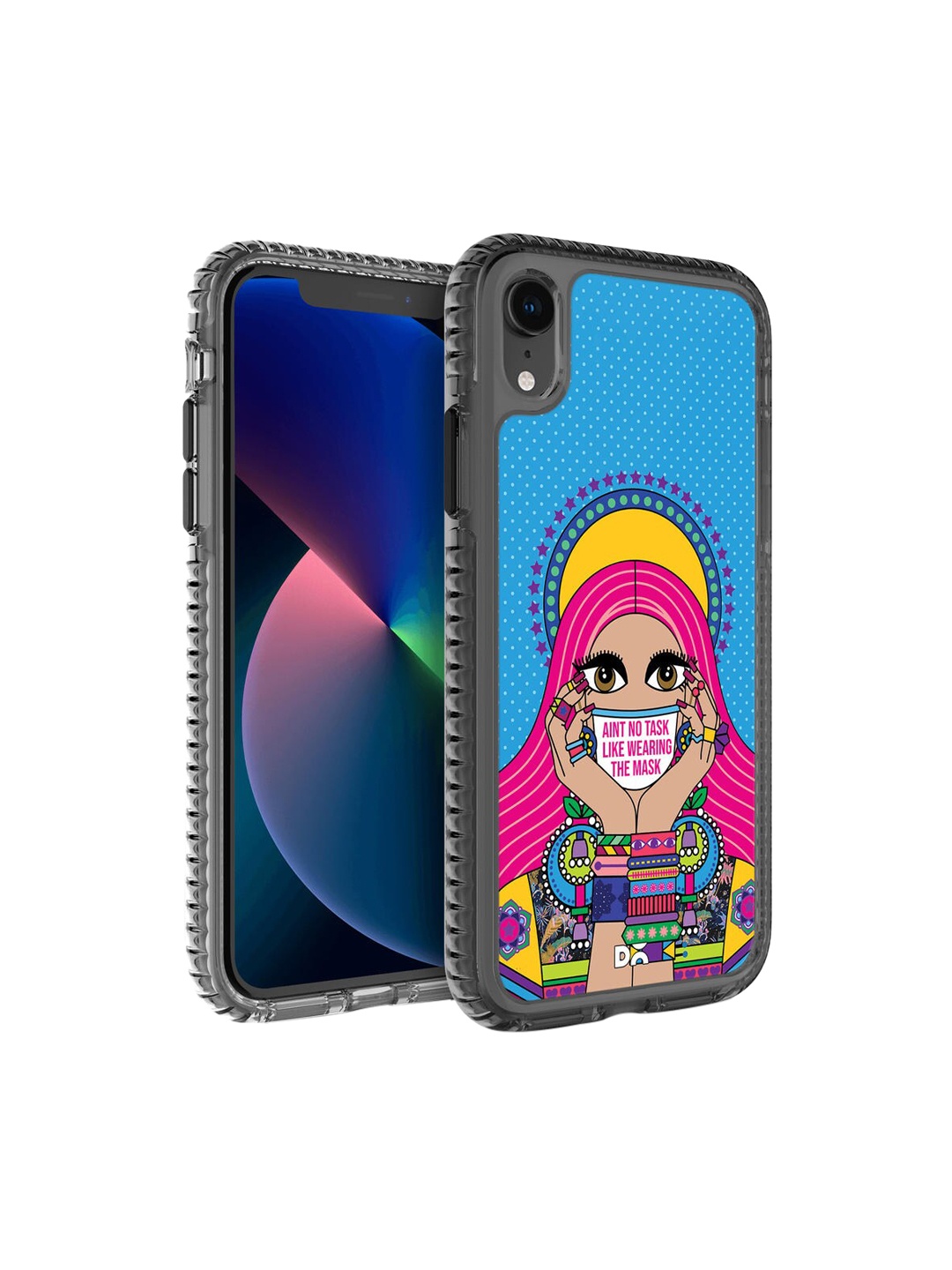 

DailyObjects Blue & Pink Mask-Up Millennial Stride 2.0 Printed iPhone XR Phone Case