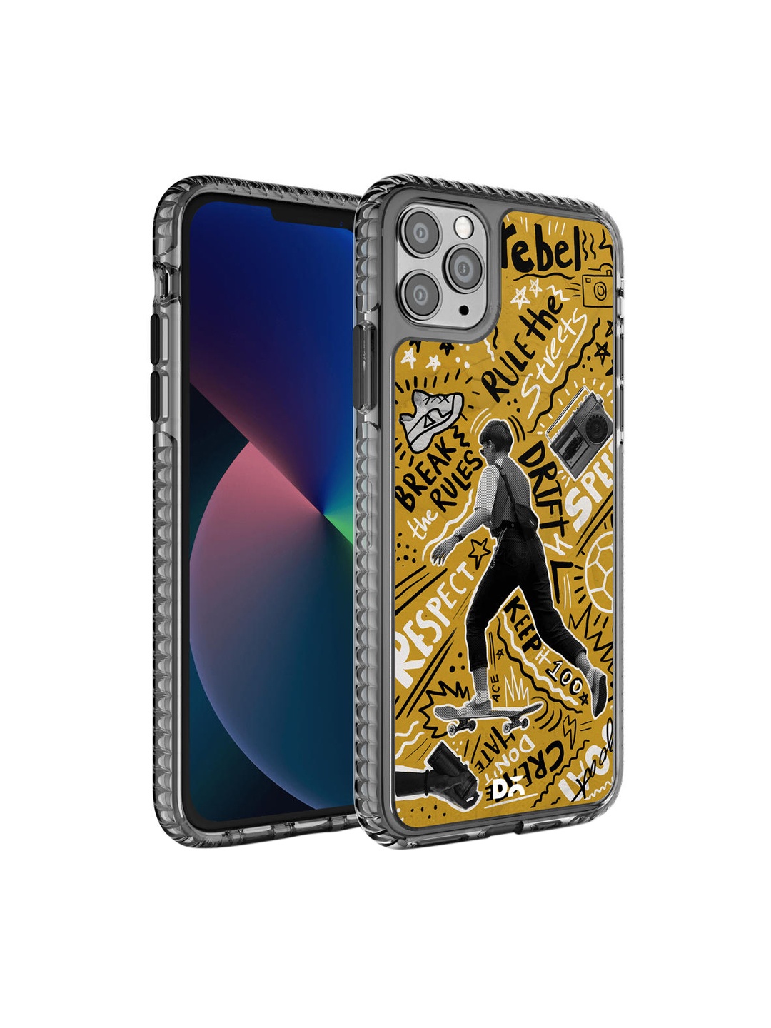 

DailyObjects Mustard & Black Rule The Streets Stride 2.0 iPhone 11 Pro Phone Case