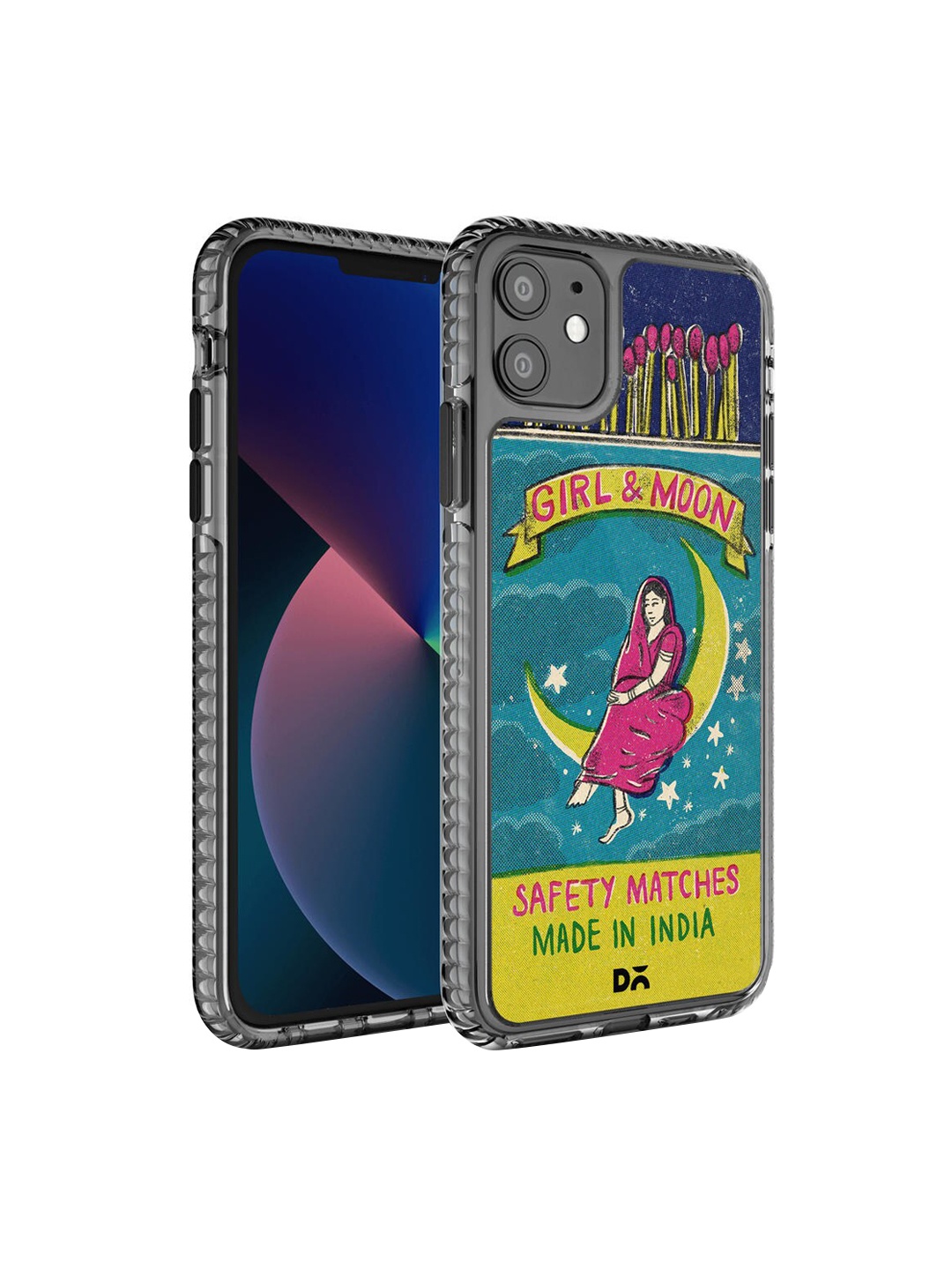 

DailyObjects Black & Red Printed Moon Girl Matchbox iPhone 11 Phone Case, Green