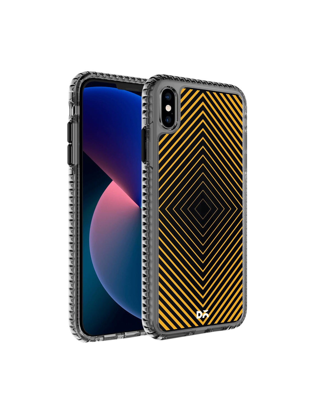 

DailyObjects Black & Yellow Printed Rhombus Ochre iPhone X Phone Case