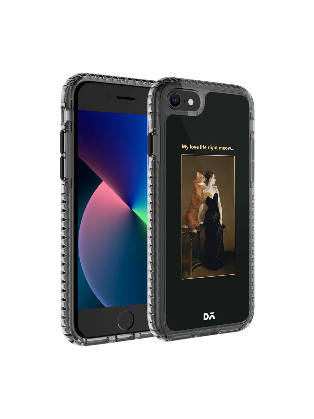 

DailyObjects Black Love Life Meow Printed iPhone 8 Back Case