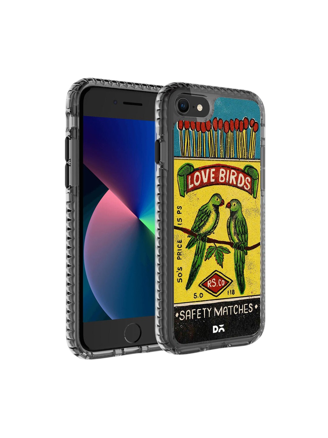 

DailyObjects Blue & Yellow Love Birds Matchbox iPhone 7 Back Case