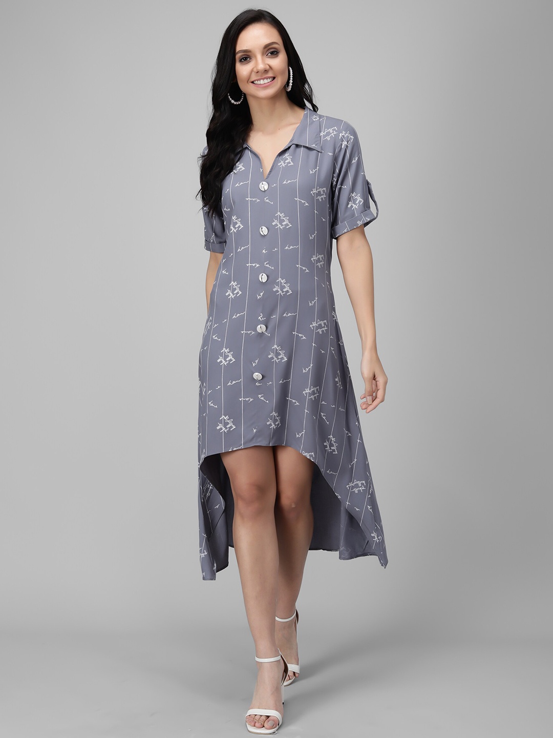 

Kannan Grey & White Shirt Dress