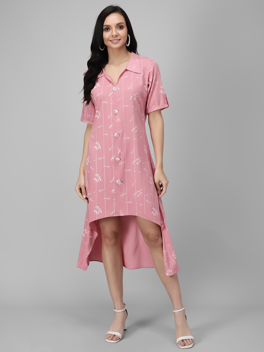 

Kannan Women Pink Floral A-Line Midi Dress