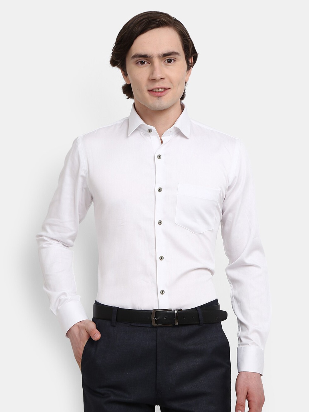 

J White by Vmart Men White Cotton Formal Shirt