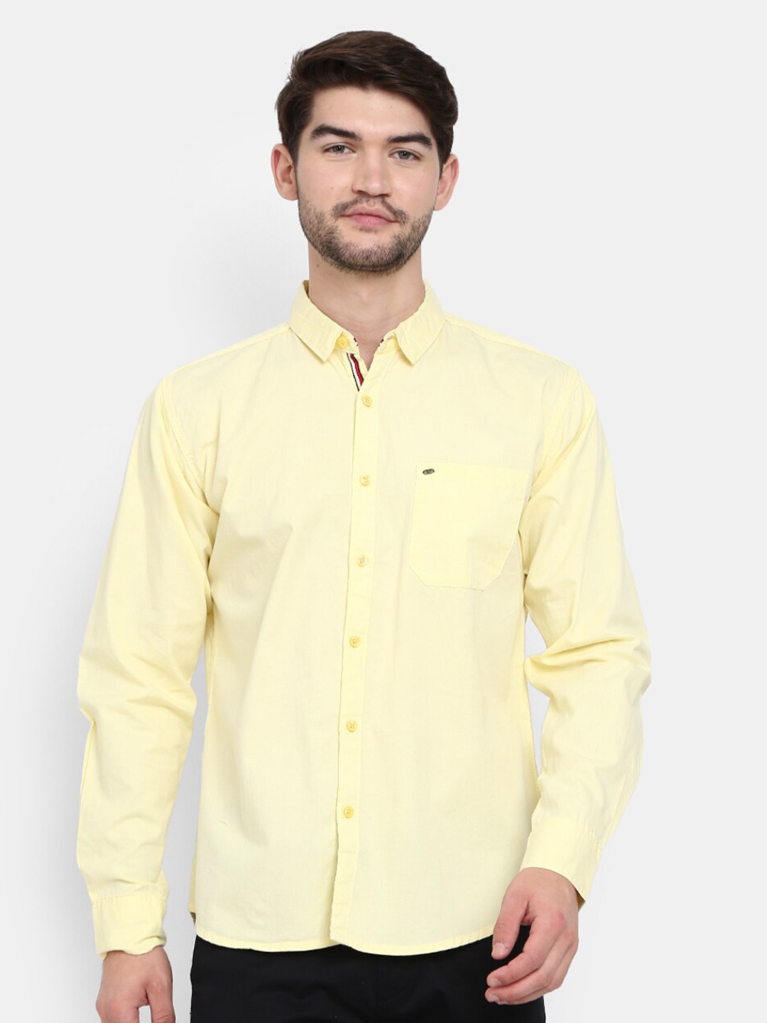 

V-Mart Men Yellow Solid Casual Shirt