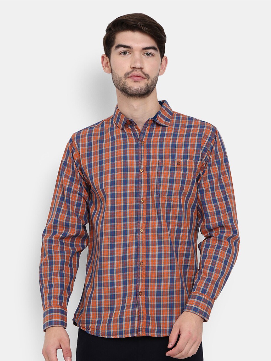 

V-Mart Men Brown Checked Casual Shirt