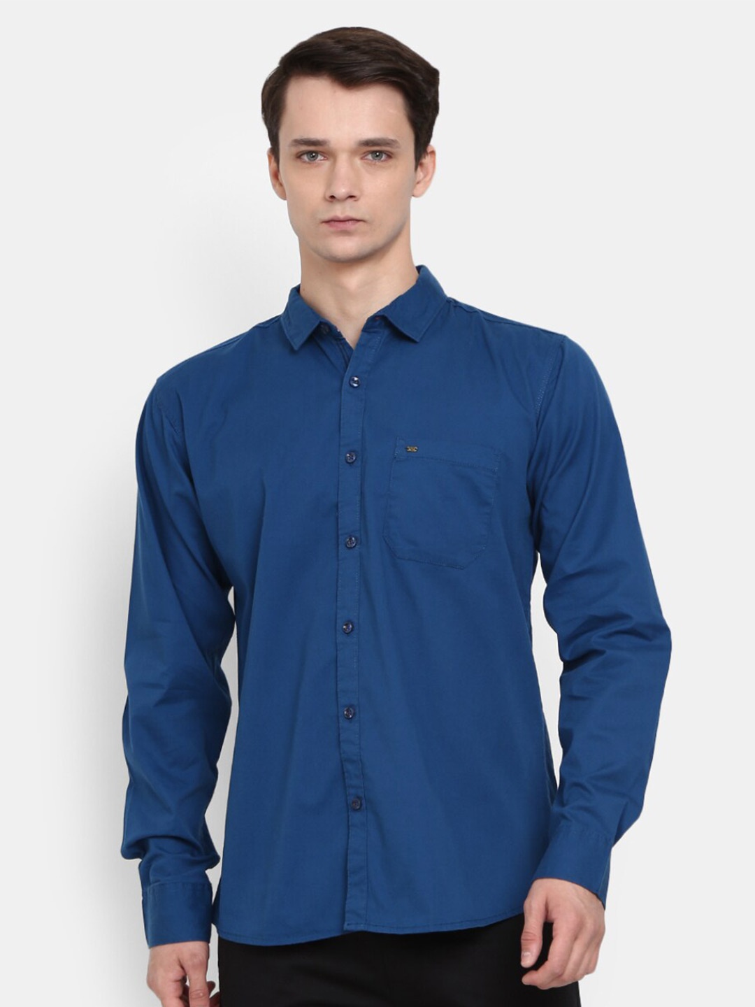 

V-Mart Men Blue Cotton Casual Shirt