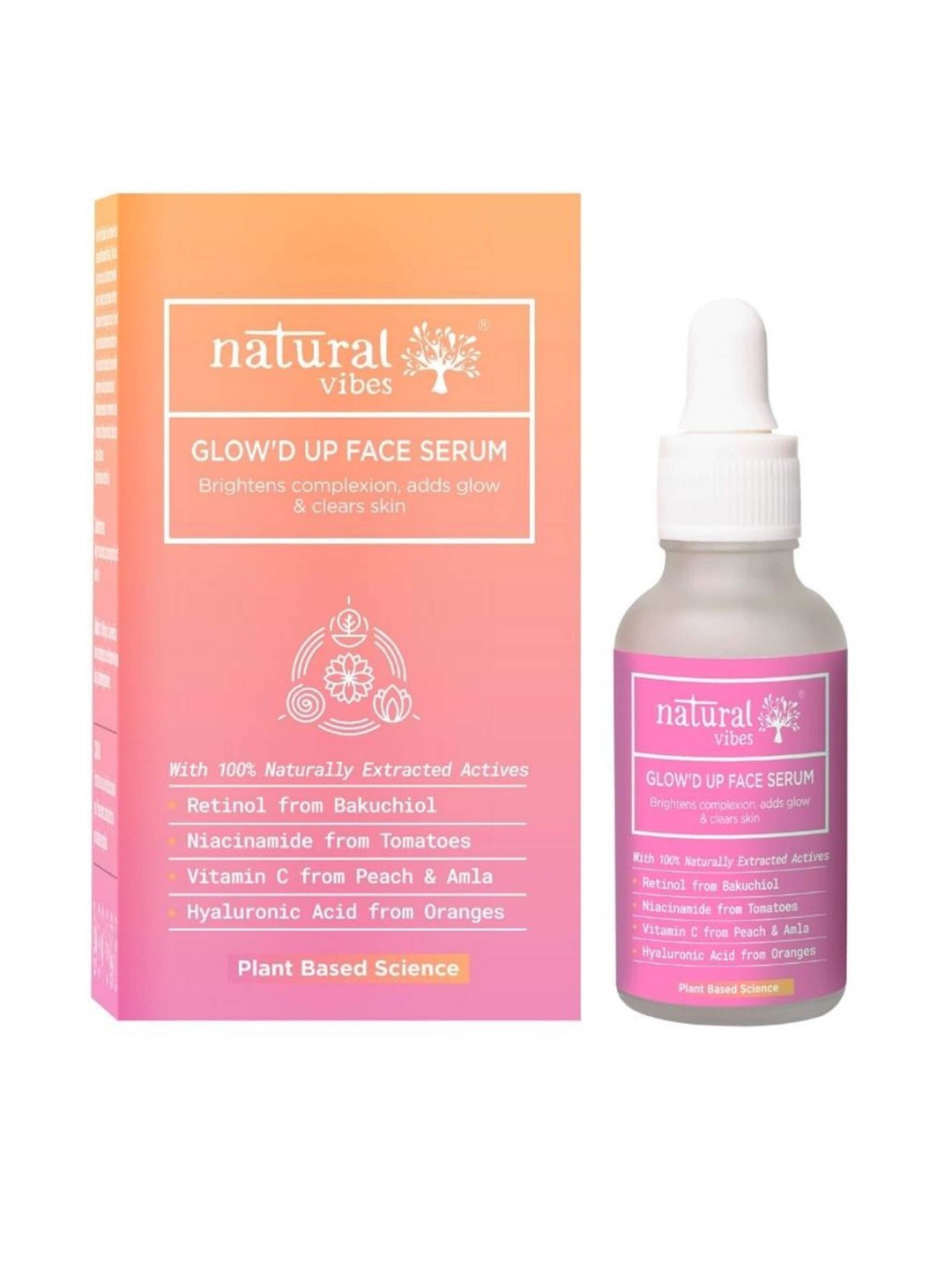 

natural vibes GlowD Up Face Serum with Niacinamide & Vitamin C for Glowing Skin - 30ml, Pink