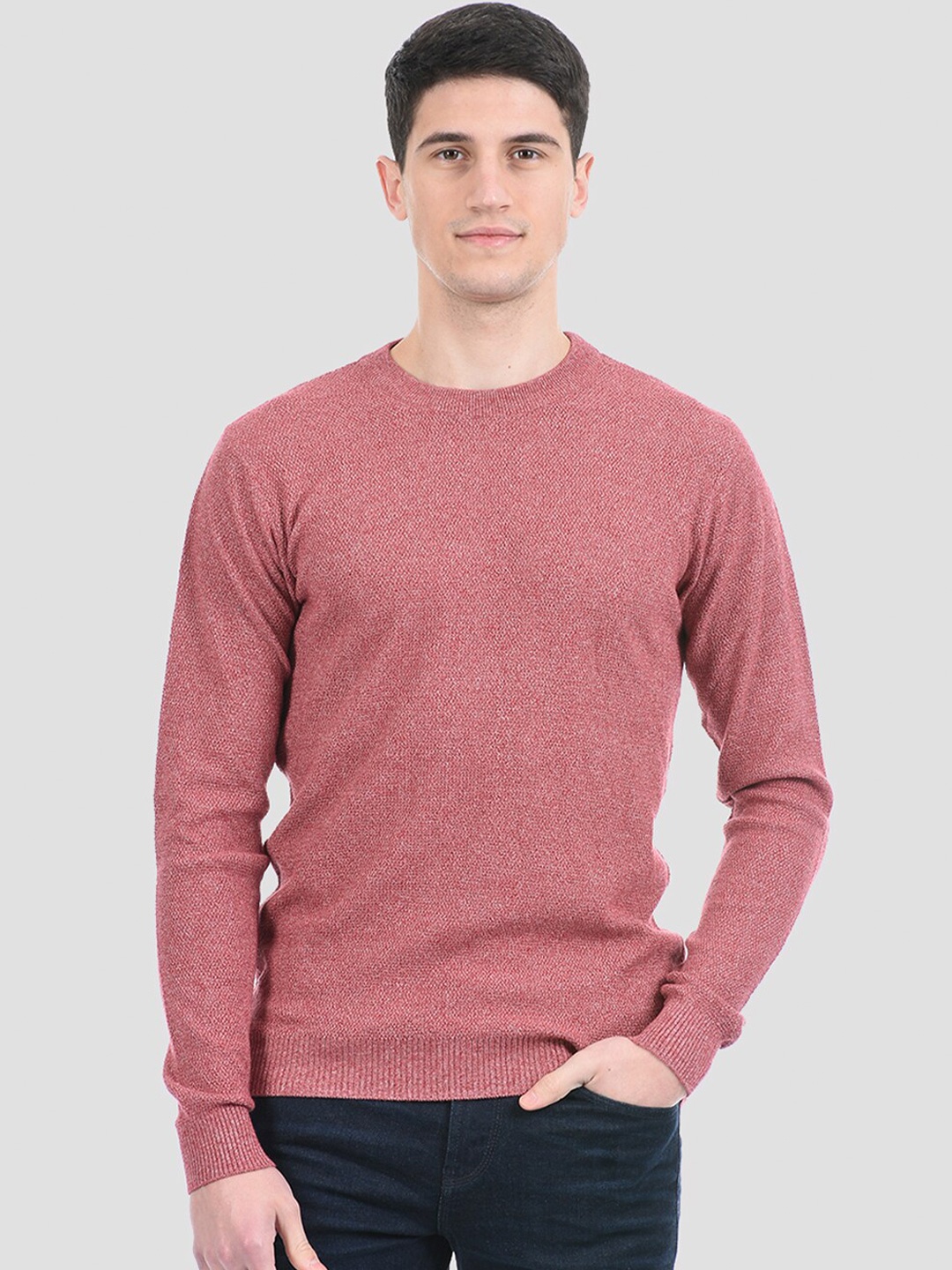 

PORTOBELLO Men Red Solid Pullover