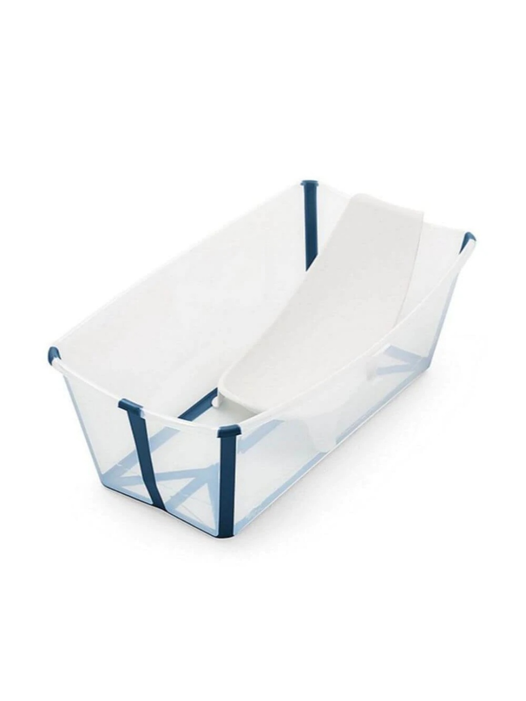 

Stokke Kids White & Blue Solid Foldable Bath Tub, Transparent