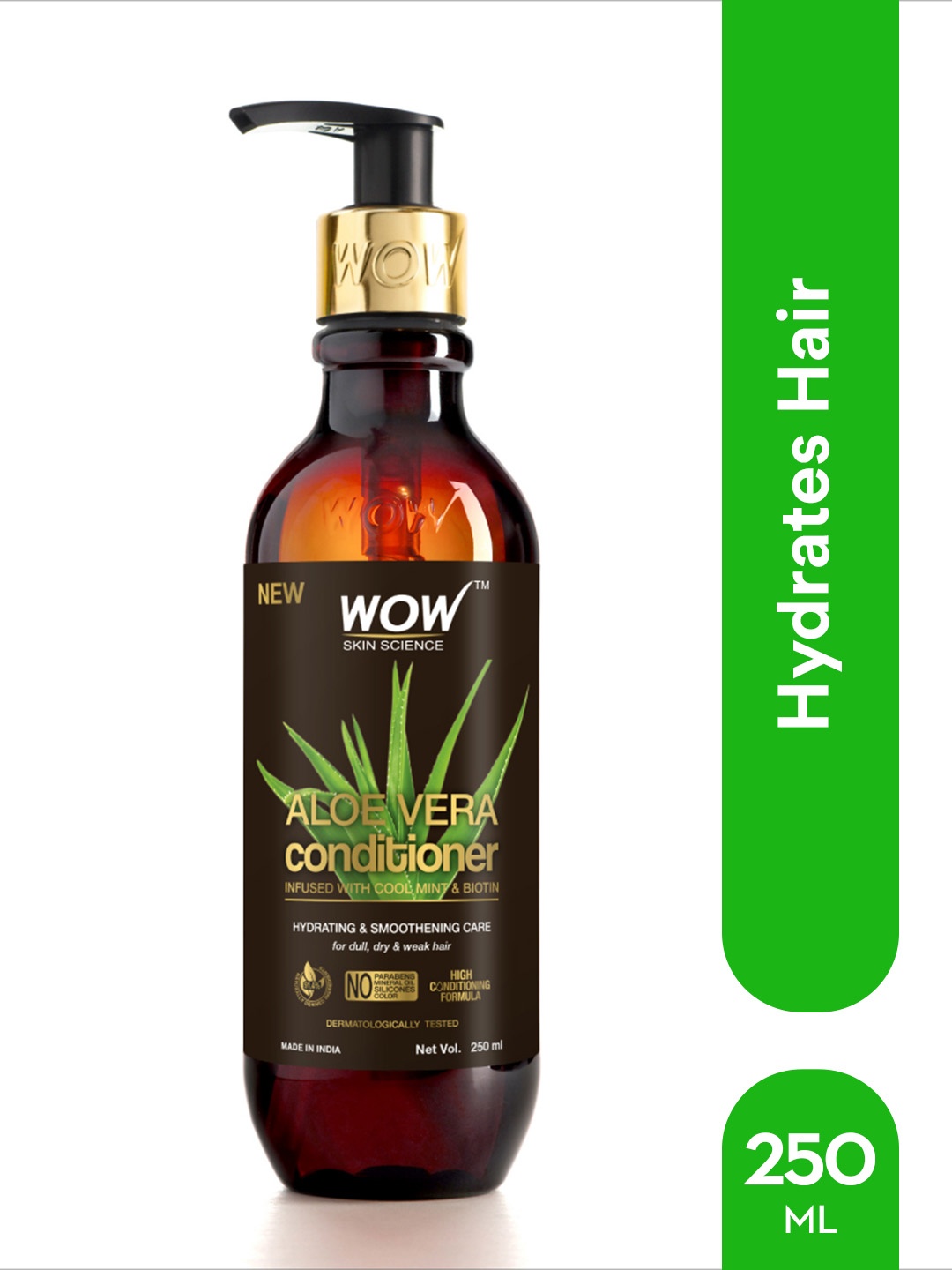 

WOW SKIN SCIENCE Aloe Vera Conditioner with Cool Mint & Biotin - 250ml, Brown