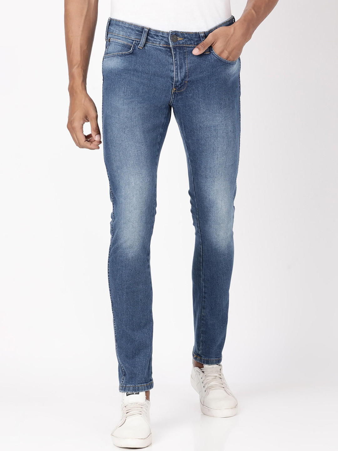 

Wrangler Men Blue Vegas Skinny Fit Low-Rise Heavy Fade Stretchable Jeans