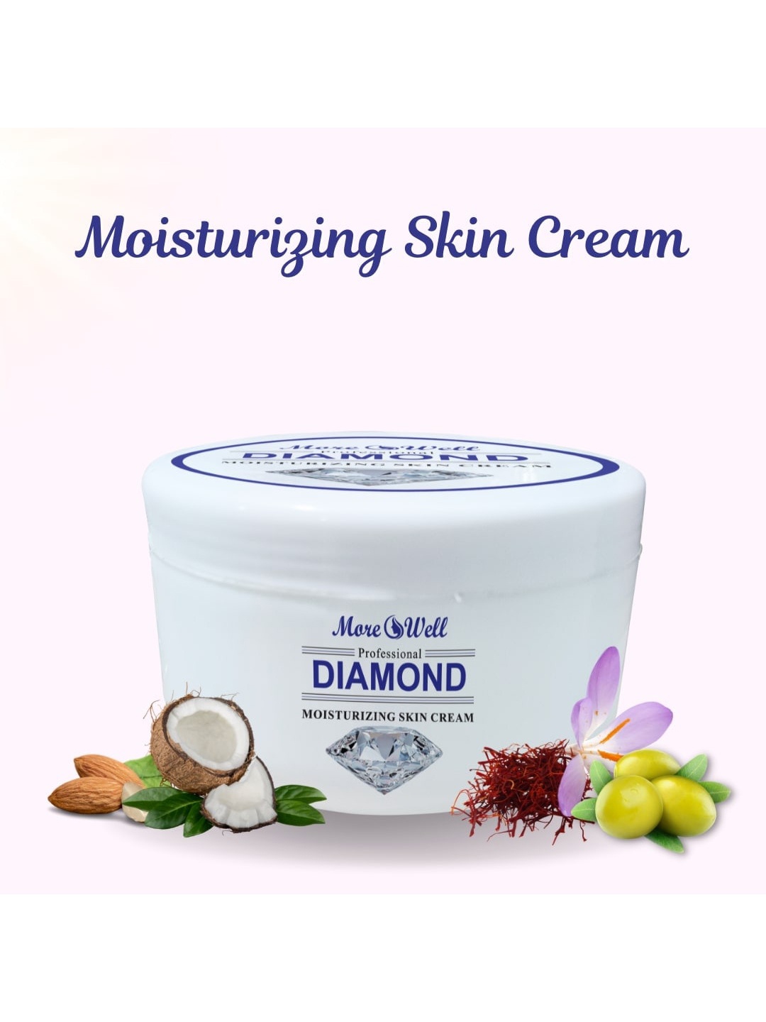 

Morewell Diamond Moisturizing Skin Cream - 400 g, White
