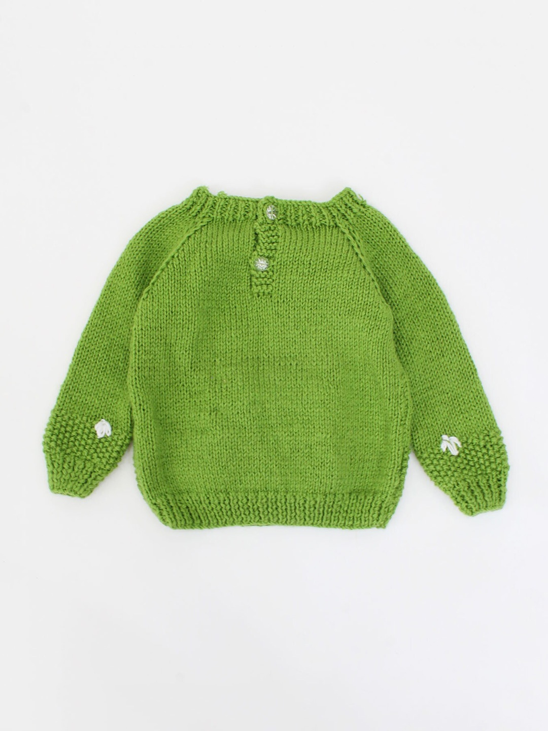 

Woonie Unisex Kids Green & White Floral Pullover