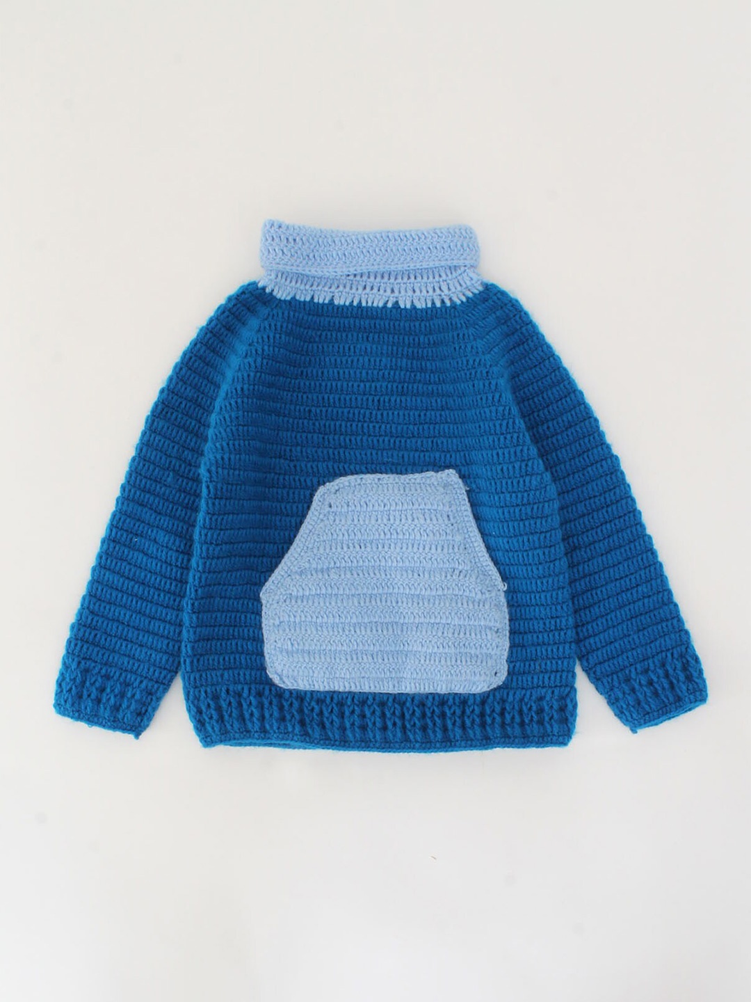 

Woonie Unisex Kids Blue Colourblocked Pullover