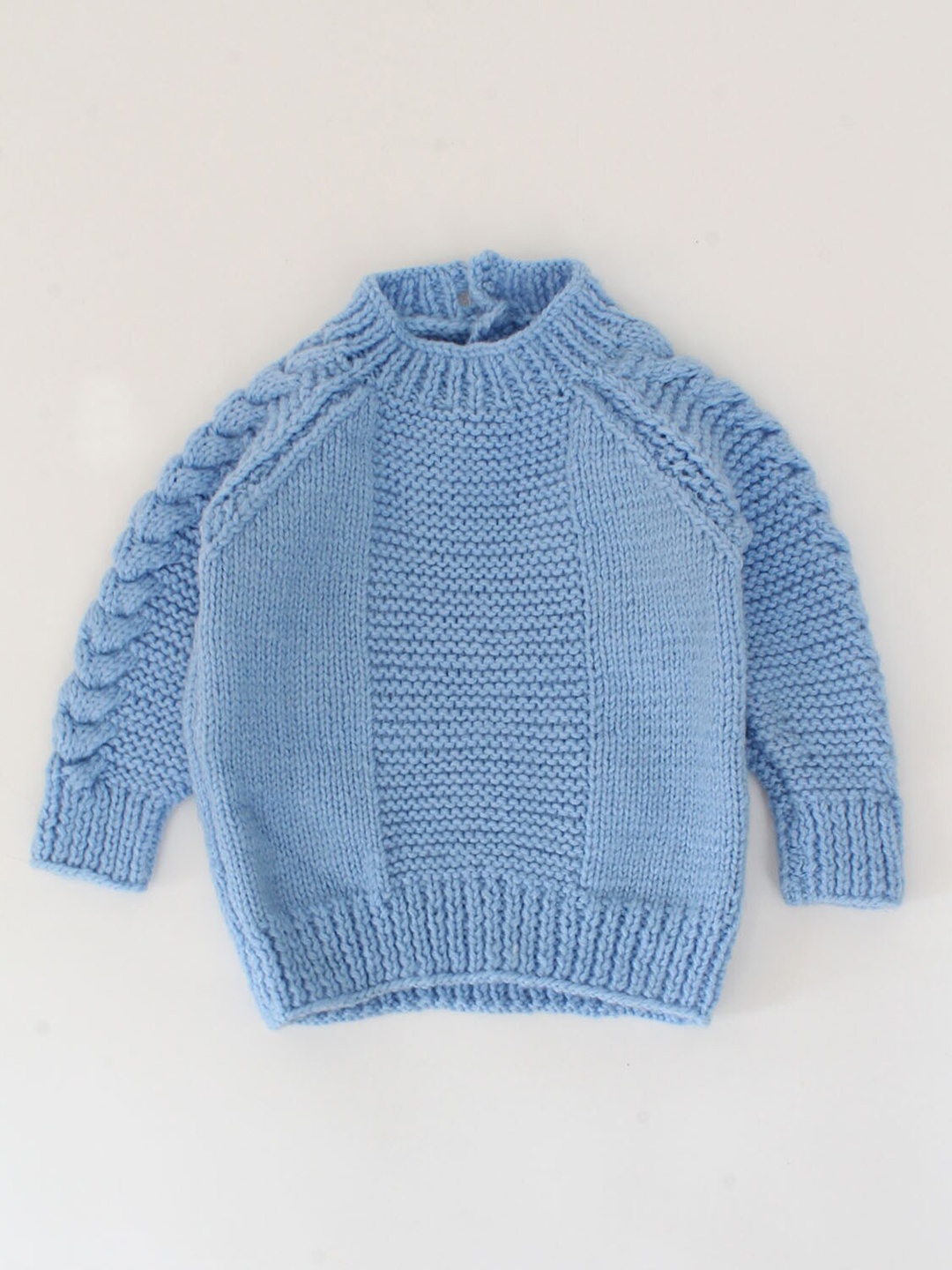 

Woonie Unisex Kids Blue Ribbed Knitted Pullover