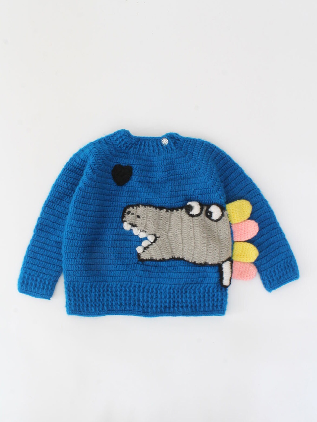 

Woonie Unisex Kids Blue & Green Quirky Pullover