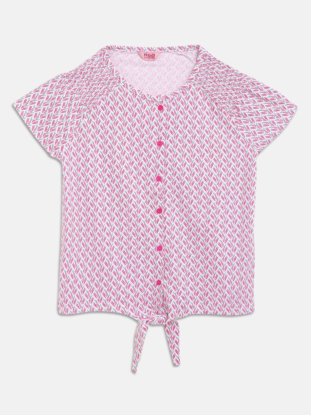 

R&B girls Pink Geometric Print Top