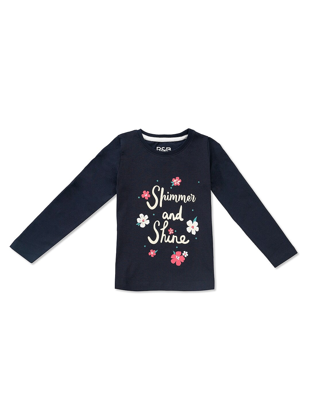 

R&B Girls Blue Typography Printed T-shirt