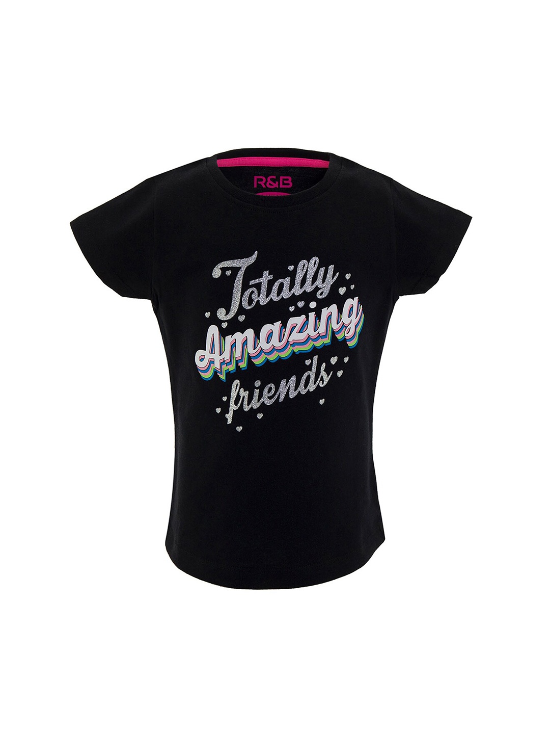 

R&B Girls Black Printed T-shirt