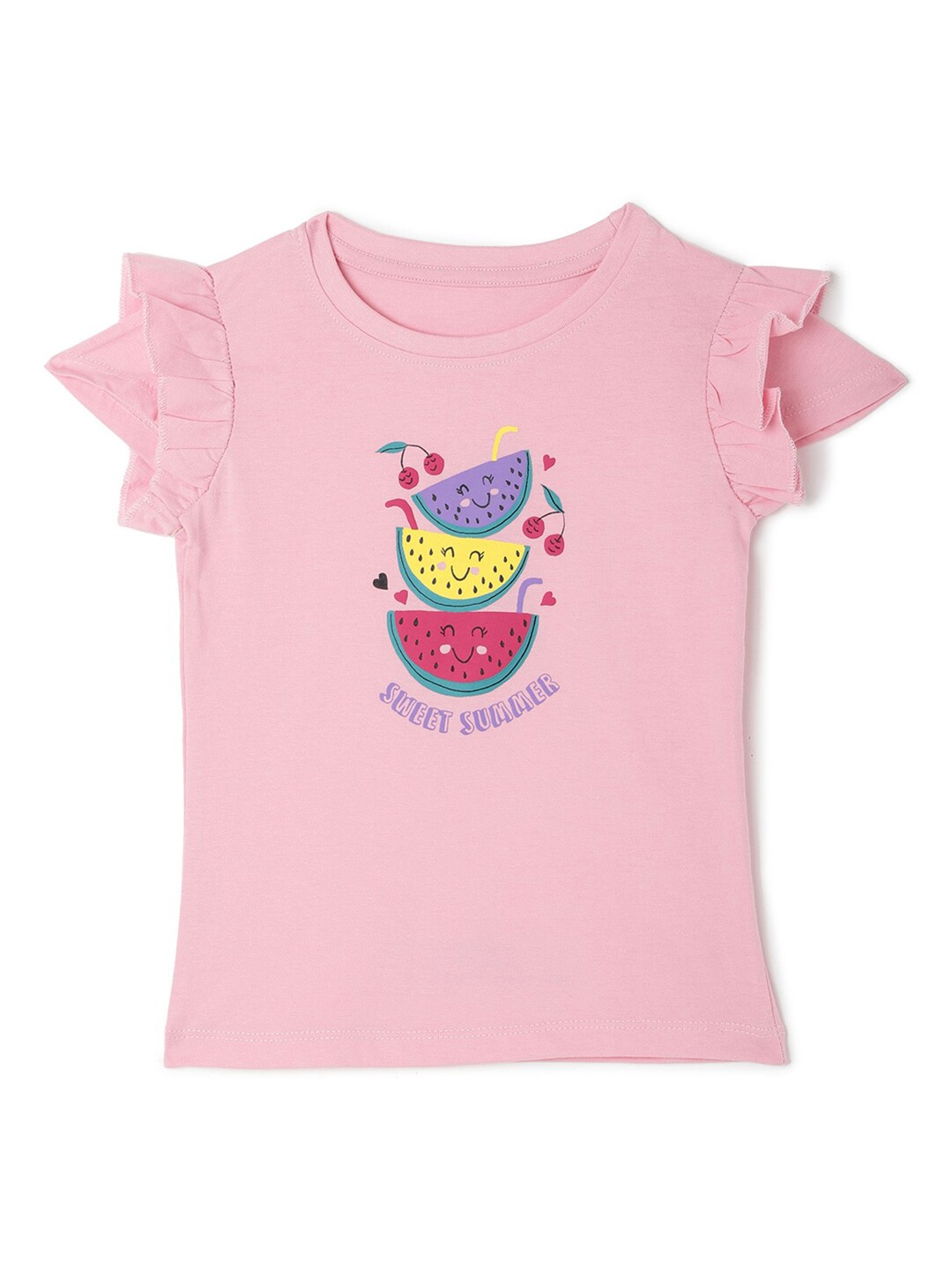 

R&B Girls Pink Printed T-shirt