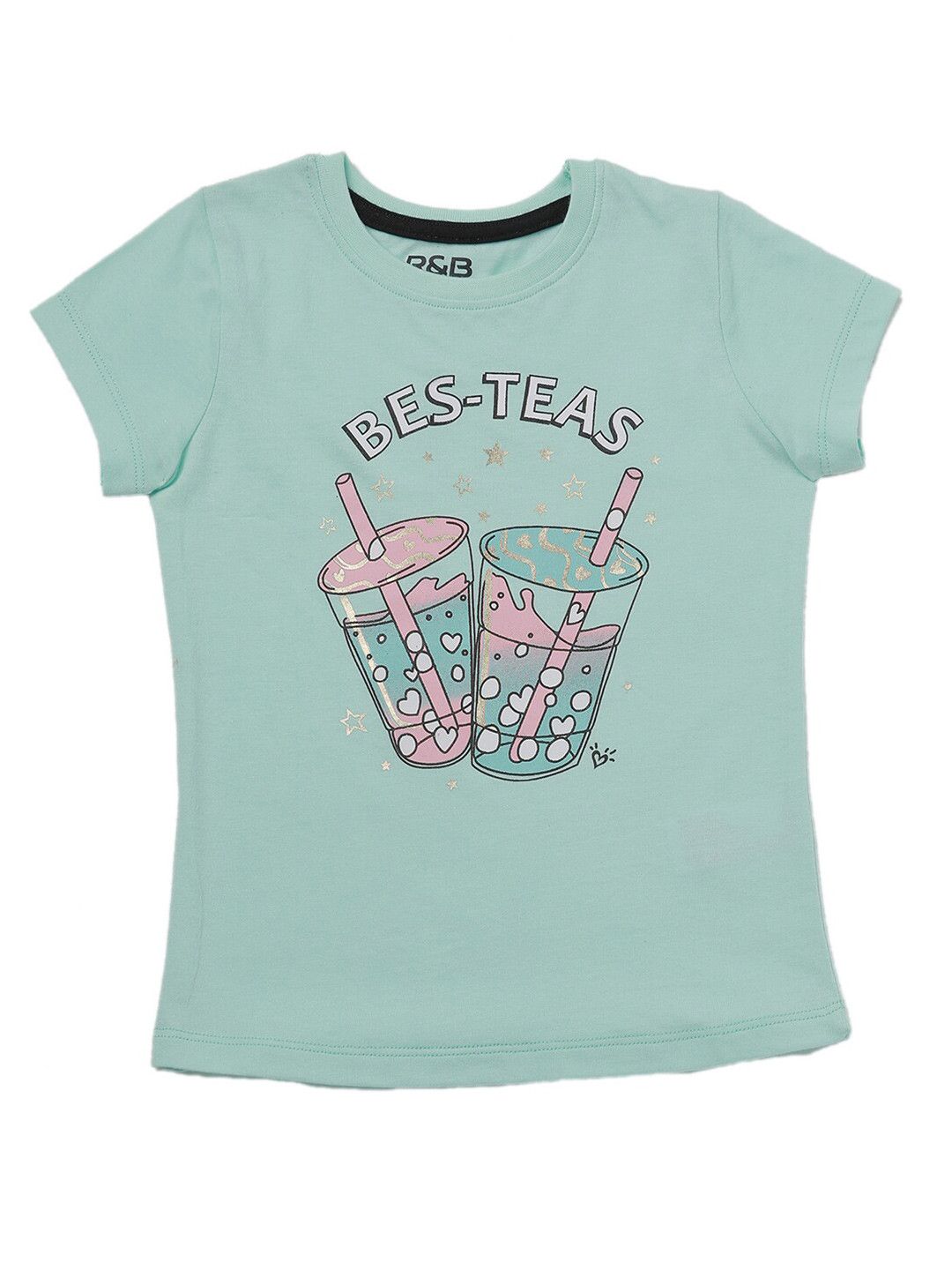 

R&B Girls Green Graphic Printed T-shirt