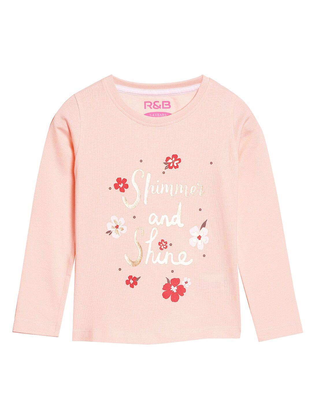 

R&B Girls Pink Typography Printed T-shirt