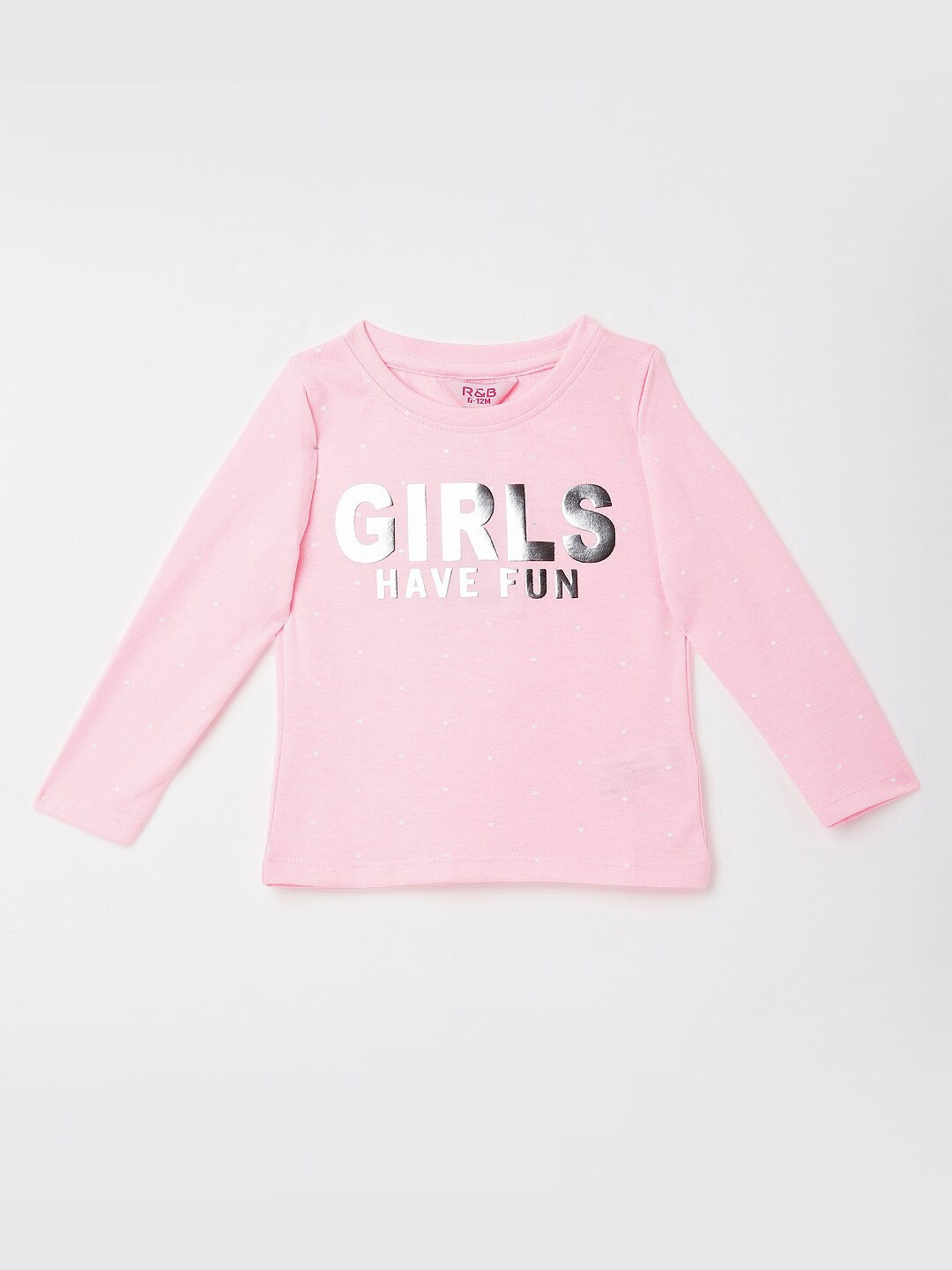 

R&B Girls Pink Typography Printed T-shirt