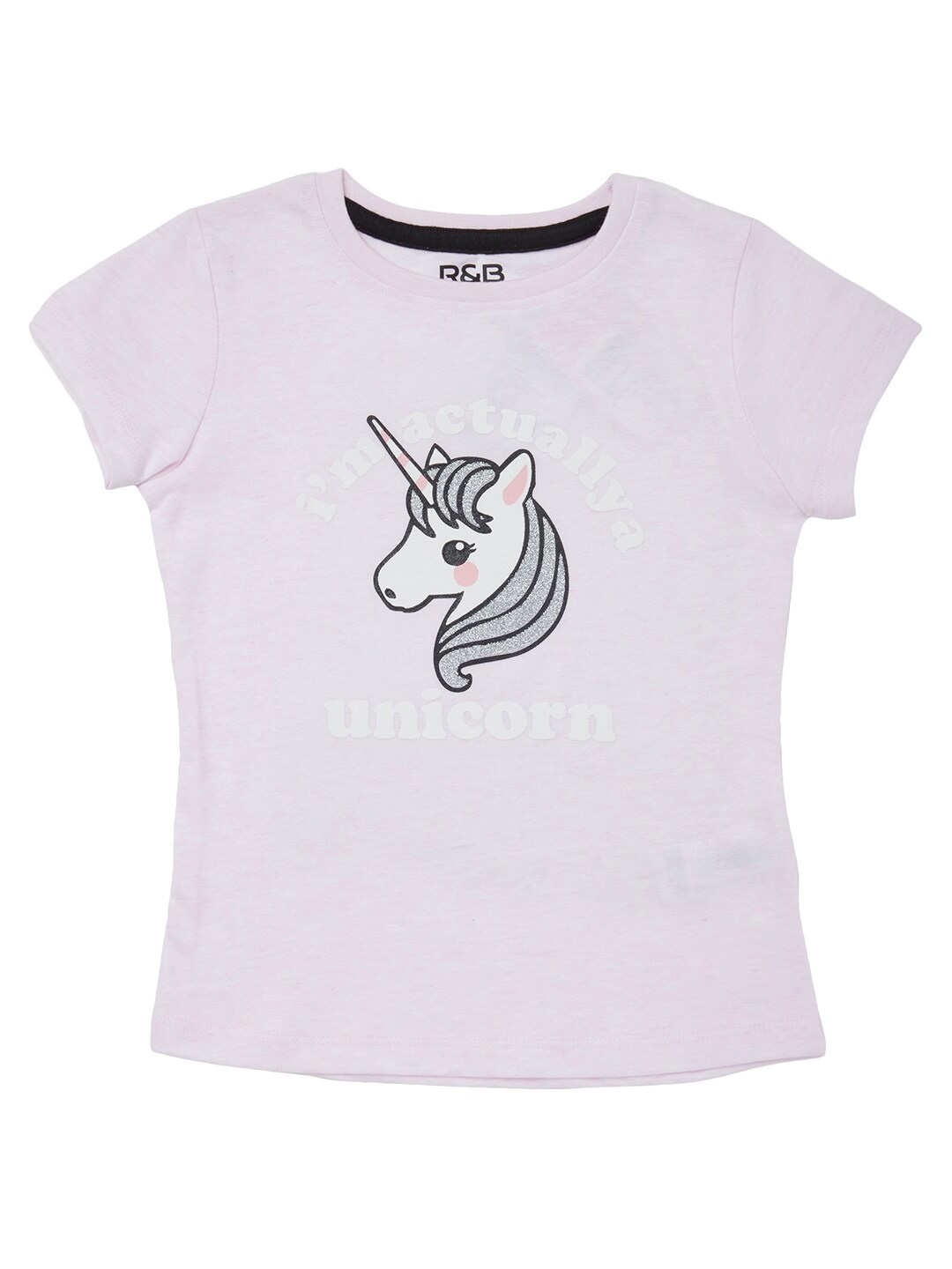 

R&B Girls Pink Graphic Printed T-shirt