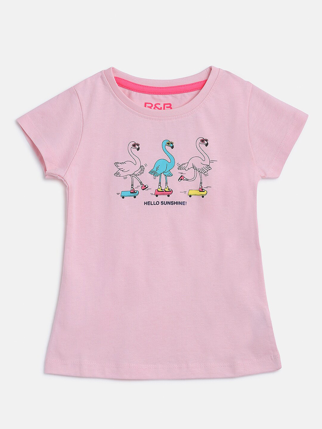 

R&B Girls Pink Printed Printed T-shirt