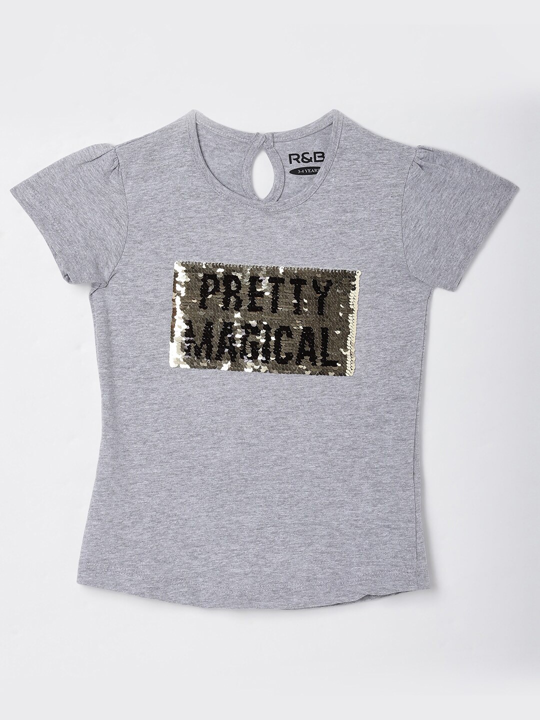 

R&B Girls Grey Embellished T-shirt