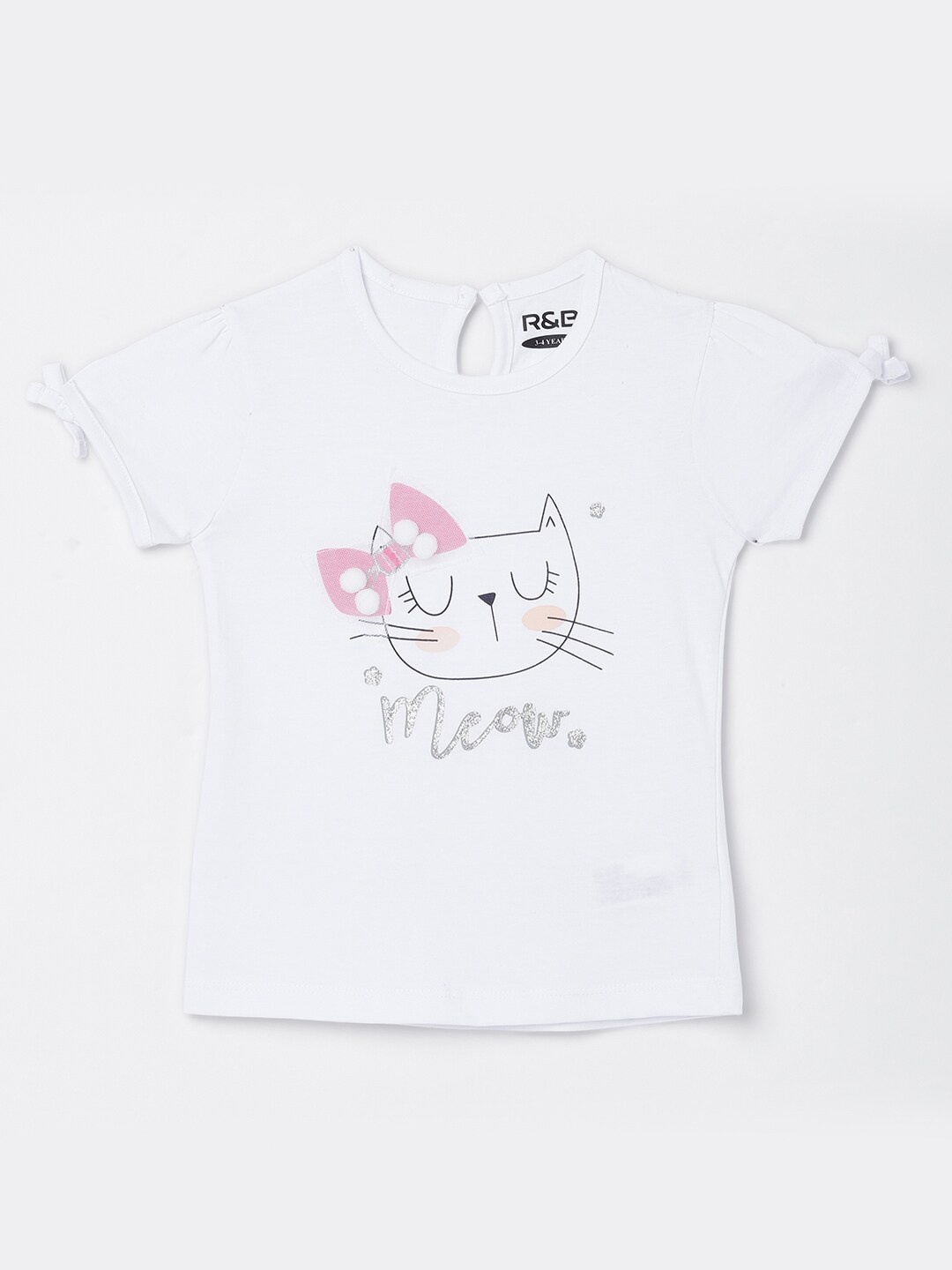 

R&B Girls White Printed T-shirt