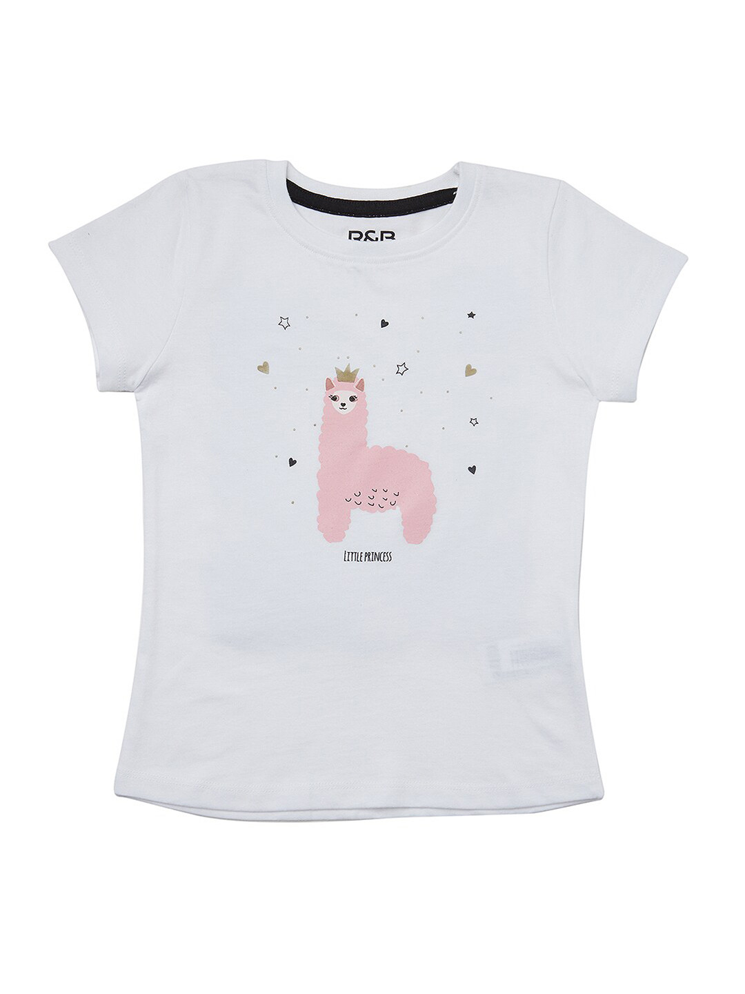 

R&B Girls White Printed T-shirt