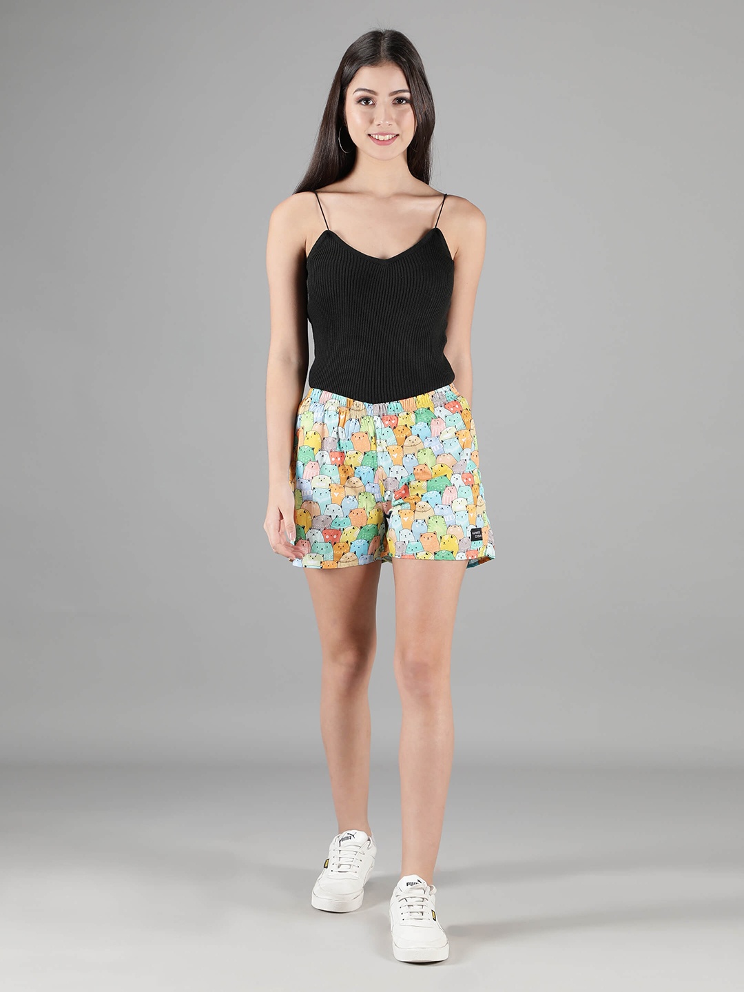 

wHAT'S DOwn Women Multicoloured Printed Lounge Shorts, Multi