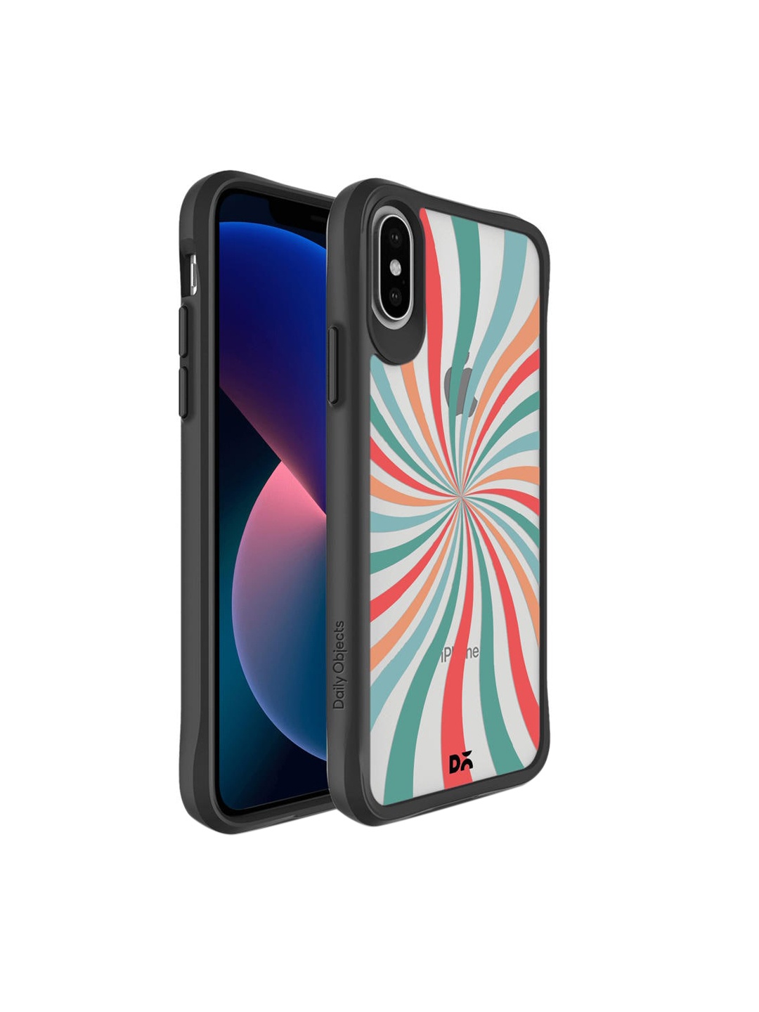 

DailyObjects Green & Red Printed iPhone X Back Case, Orange
