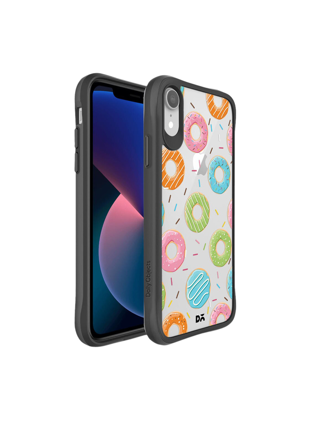 

DailyObjects Multicolor Printed Clear iPhone XR Phone Case, Black