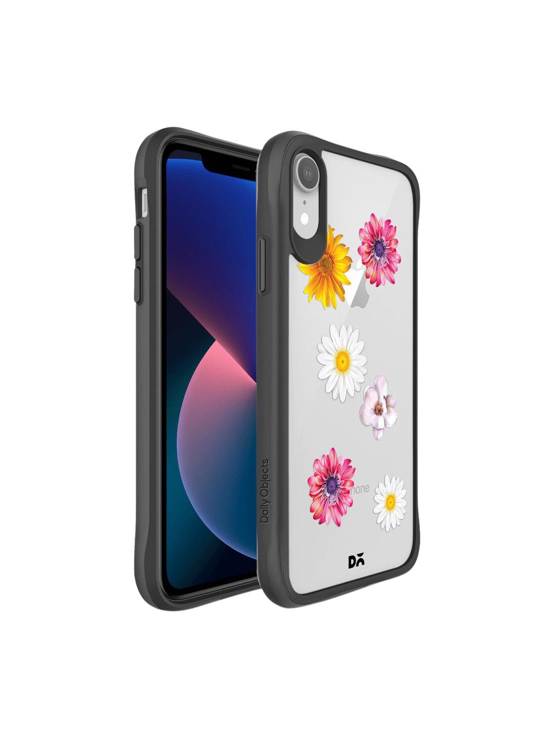 

DailyObjects Black & Pink Printed Hybrid Clear iPhone XR Phone Case