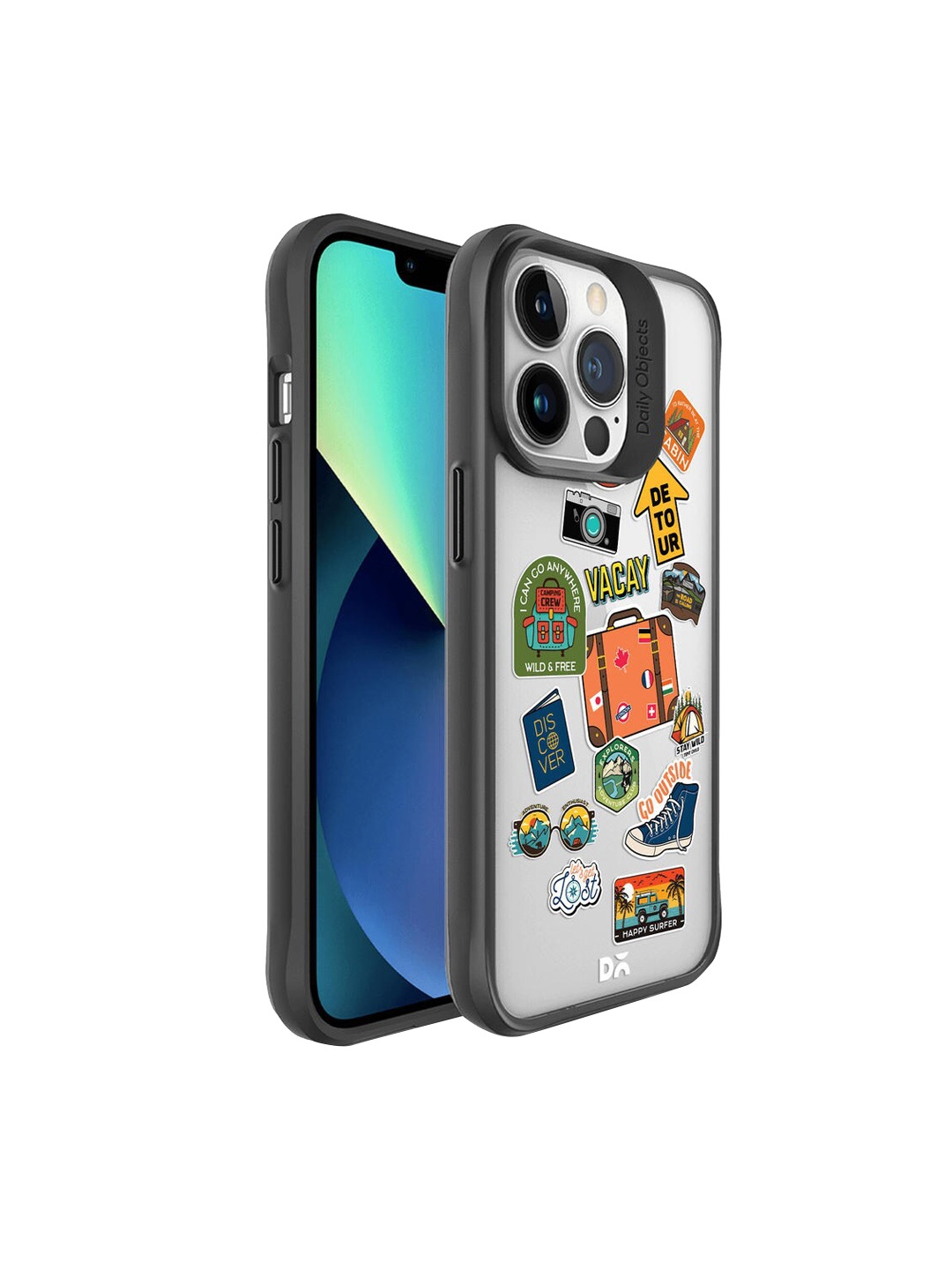 

DailyObjects Black & Orange Printed Hybrid Clear iPhone 13 Pro Phone Case Cover