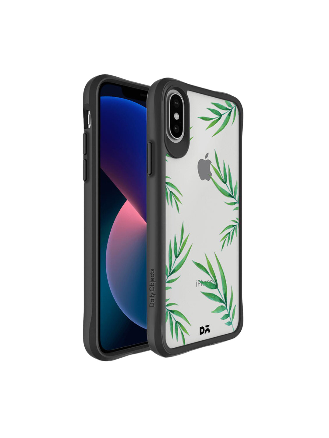 

DailyObjects Transparent & Green Printed Hybrid Clear iPhone X Phone Back Case