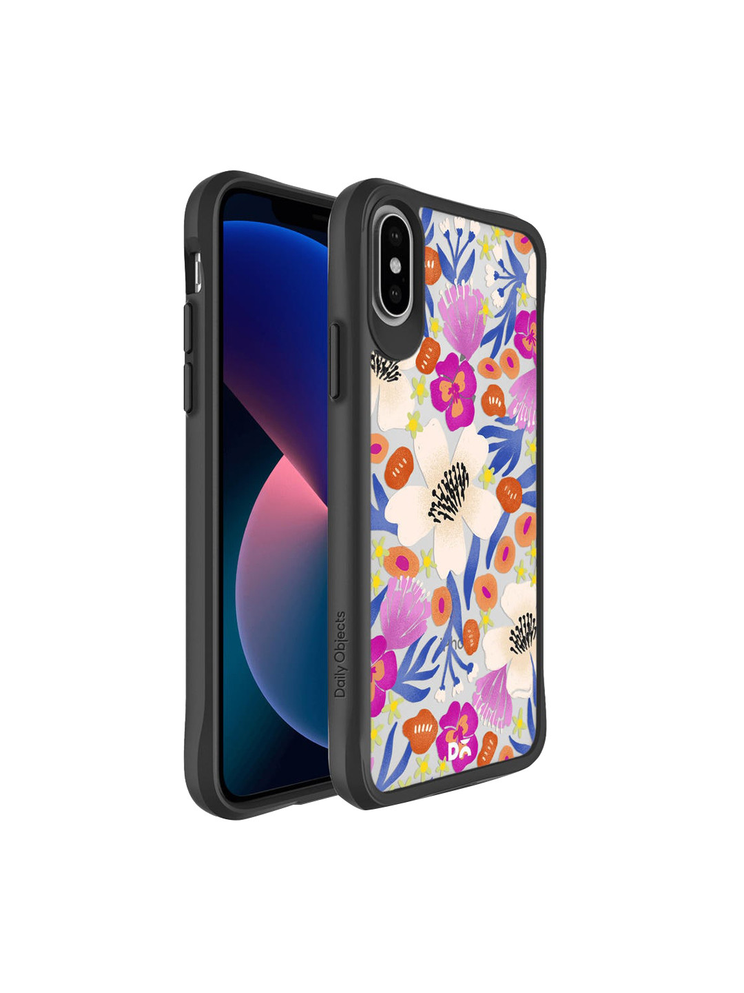 

DailyObjects Transparent & Pink Printed Dusty Balloonflower Black Hybrid Clear iPhone XS Phone Back Case