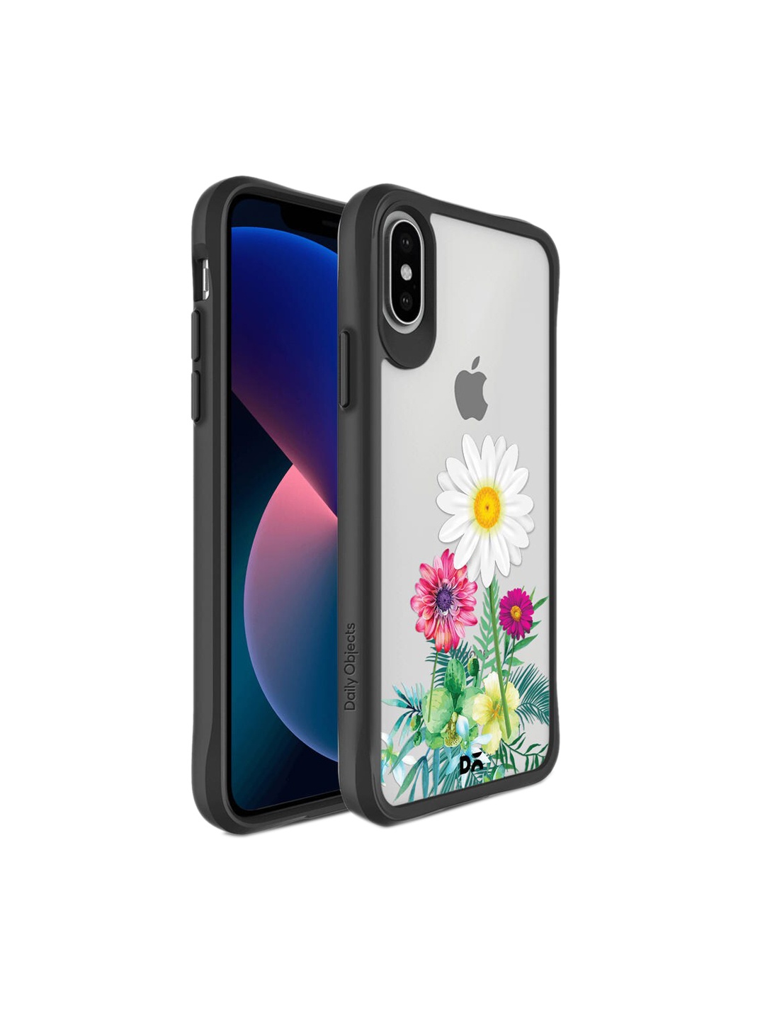 

DailyObjects Black & White Floral Printed iPhone XS Back Case