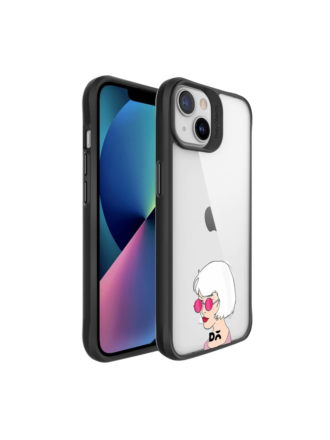 

DailyObjects Black Hybrid Printed iPhone 13 Back Case