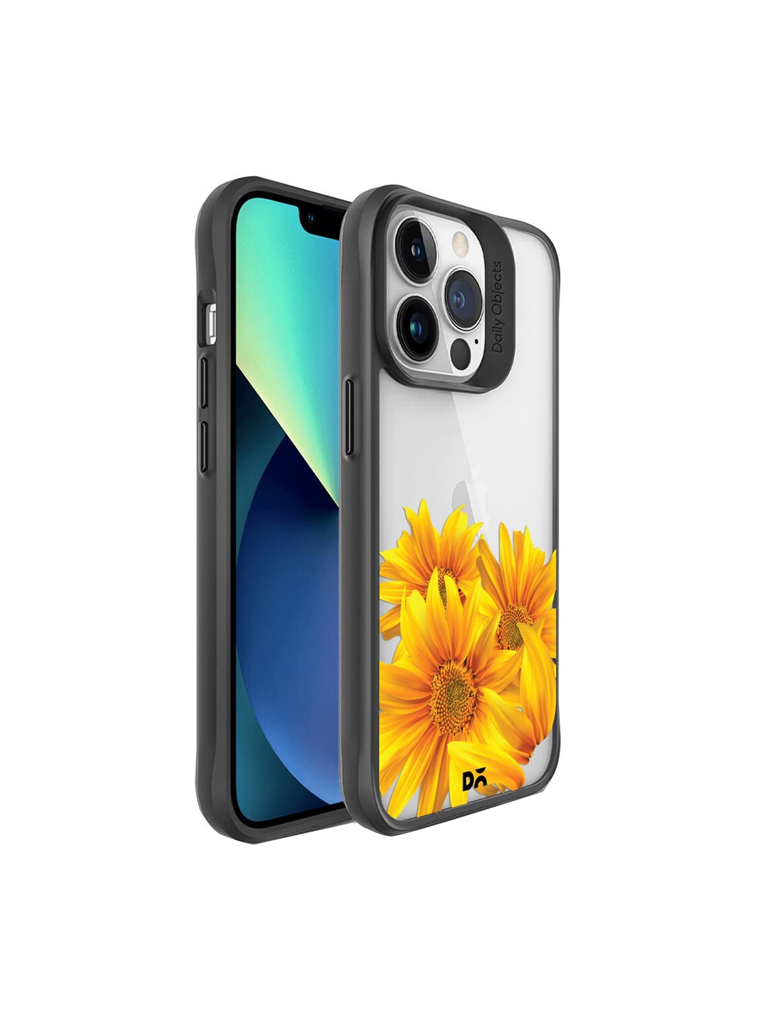 

DailyObjects Transparent & Yellow Printed Bright Sunflowers Black Hybrid Clear iPhone 13 Pro Max Phone Back Case