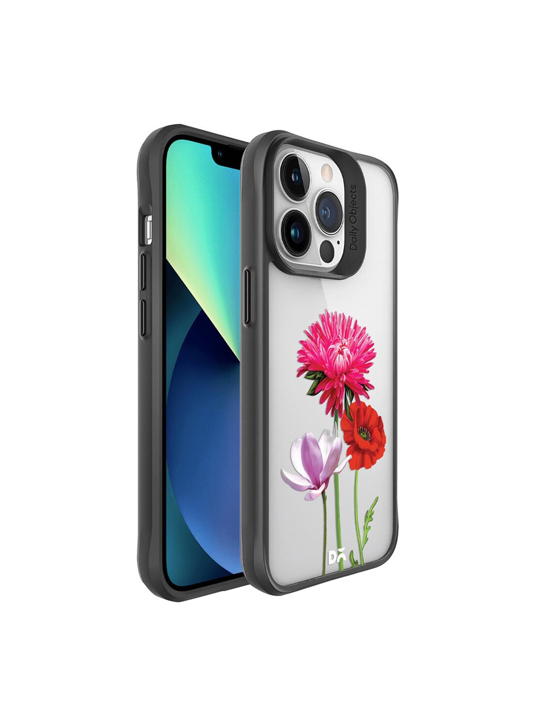 

DailyObjects Pink & Red Printed Hybrid Clear iPhone 13 Pro Phone Case