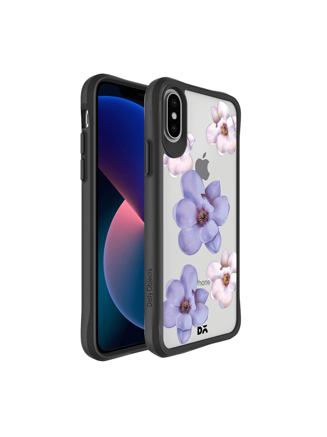 

DailyObjects Transparent & Lavender Printed Hybrid Clear Case Cover For iPhone X
