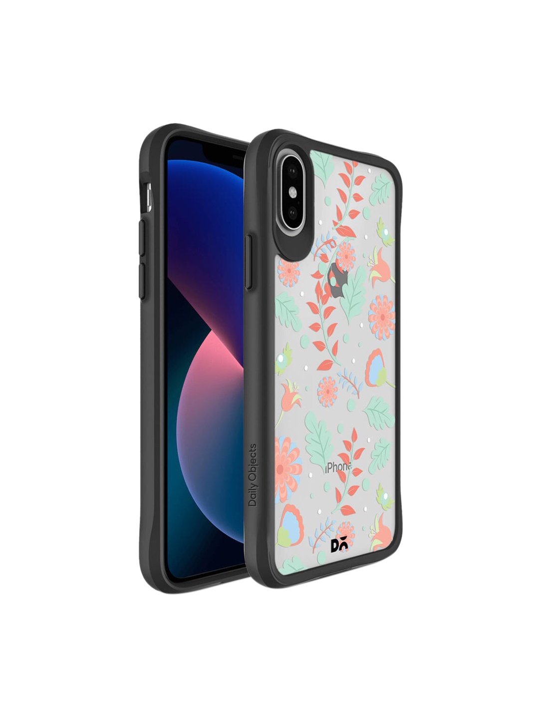 

DailyObjects Black & Green Ferns And Petals Black Hybrid iPhone XS Max Back Case