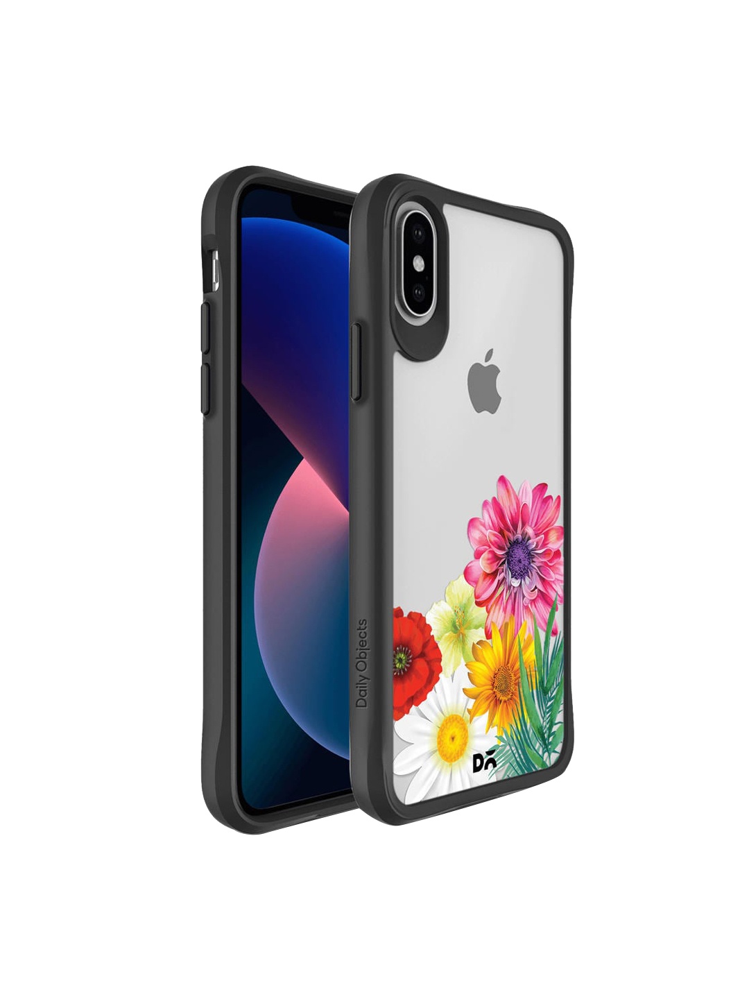 

DailyObjects Transparent & Black Printed Hybrid Clear Case Cover For iPhone XS Max