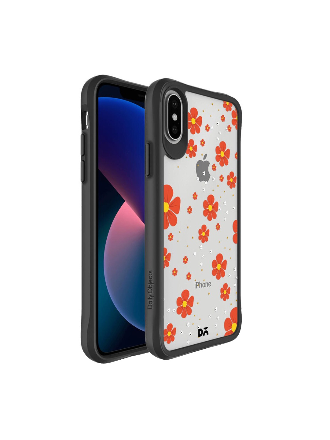 

DailyObjects Transparent & Black Printed Hybrid Clear Case Cover For iPhone X