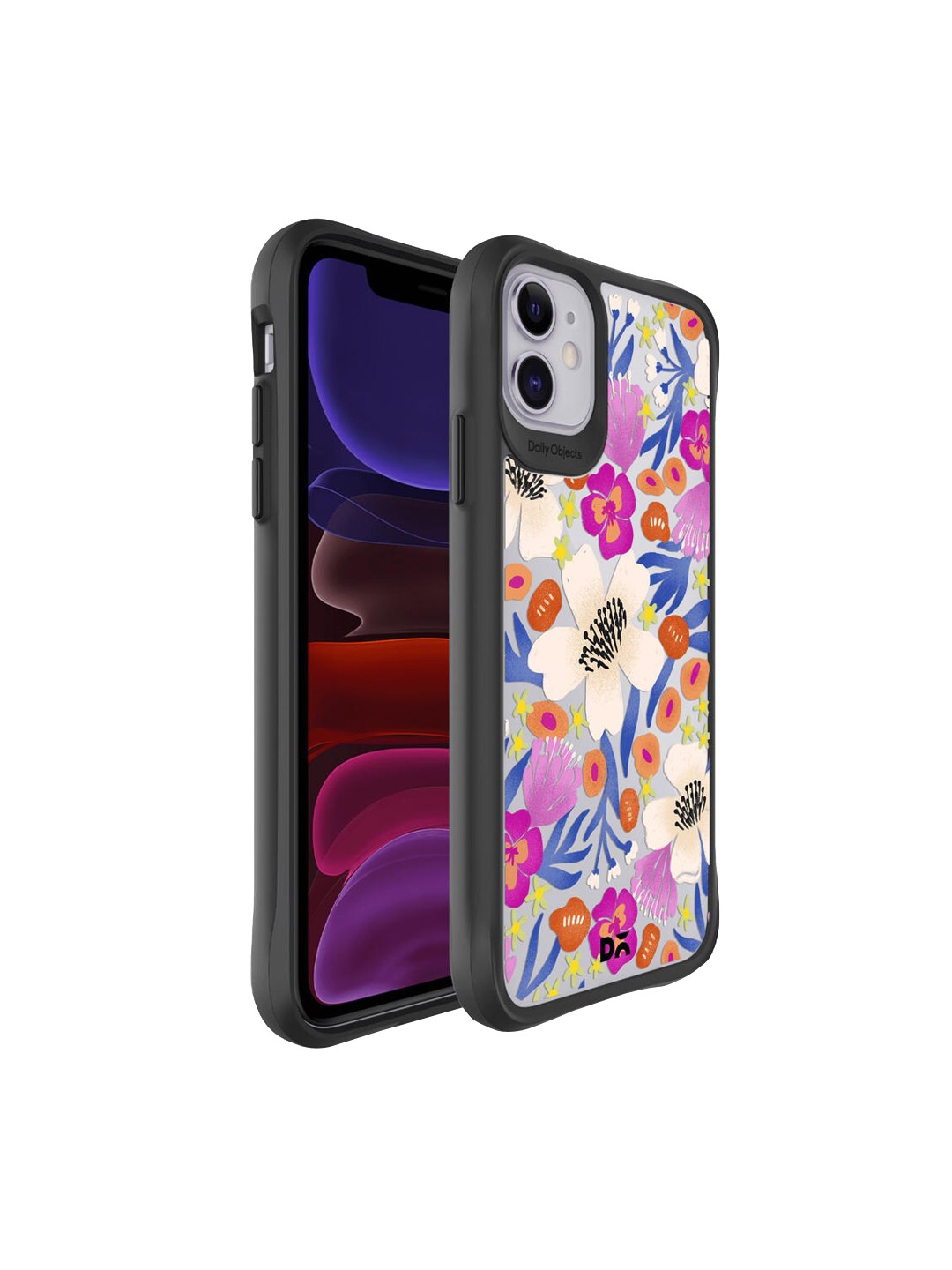 

DailyObjects Transparent & Pink Printed Dusty Balloonflower Black Hybrid Clear iPhone 11 Phone Back Case